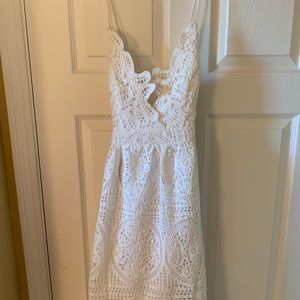 Vestique white lace dress